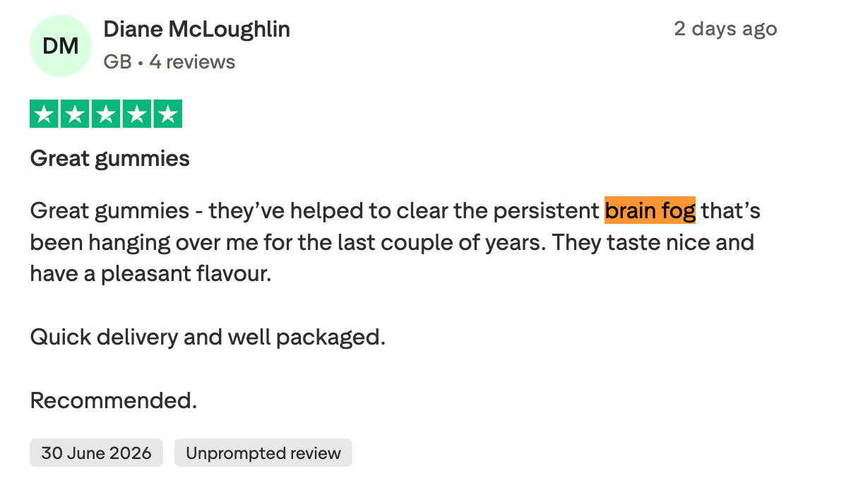 Ankhway customer review — Brain Fog