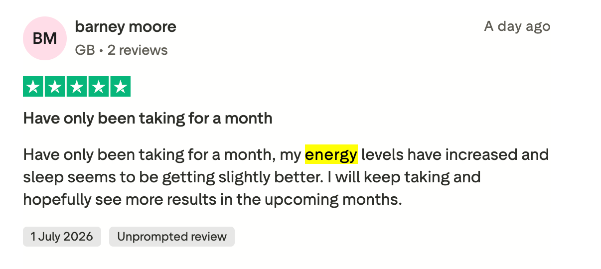 Ankhway customer review — Energy