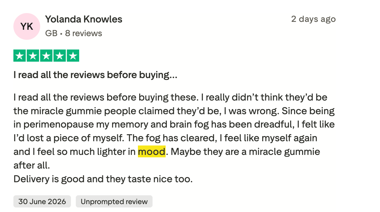 Ankhway customer review — Mood
